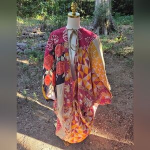 Kantha‎ Bae Handmade Festival Bohemian Hippie Colorful Patchwork Kimono